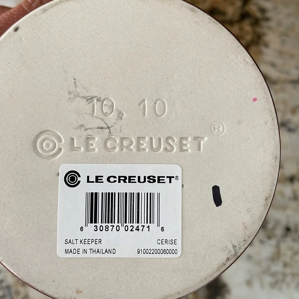 Le Creuset Cerise Ceramic Countertop Salt Crock